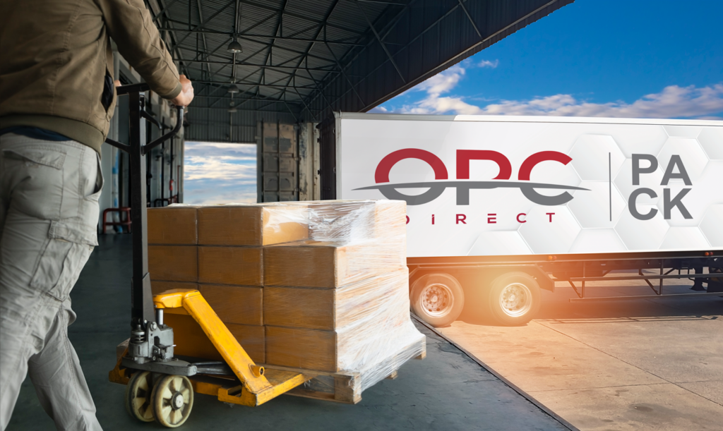 OPC Direct packaging supplier warehouse staff delivering packaging supplies daily.